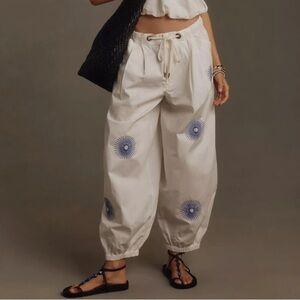 NWOT Anthropologie Pilcro The Slacker Embroidered Parachute Pants